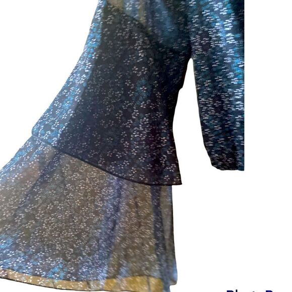 Heyson Long Shear sleeve Bodysuit Blouse with Front Button Detail Size Small - Picture 4 of 7